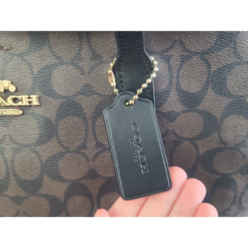 Coach Authentic Brown Signature Coated Canvas Large Avenue Carryall Tote - Picture 4 of 16